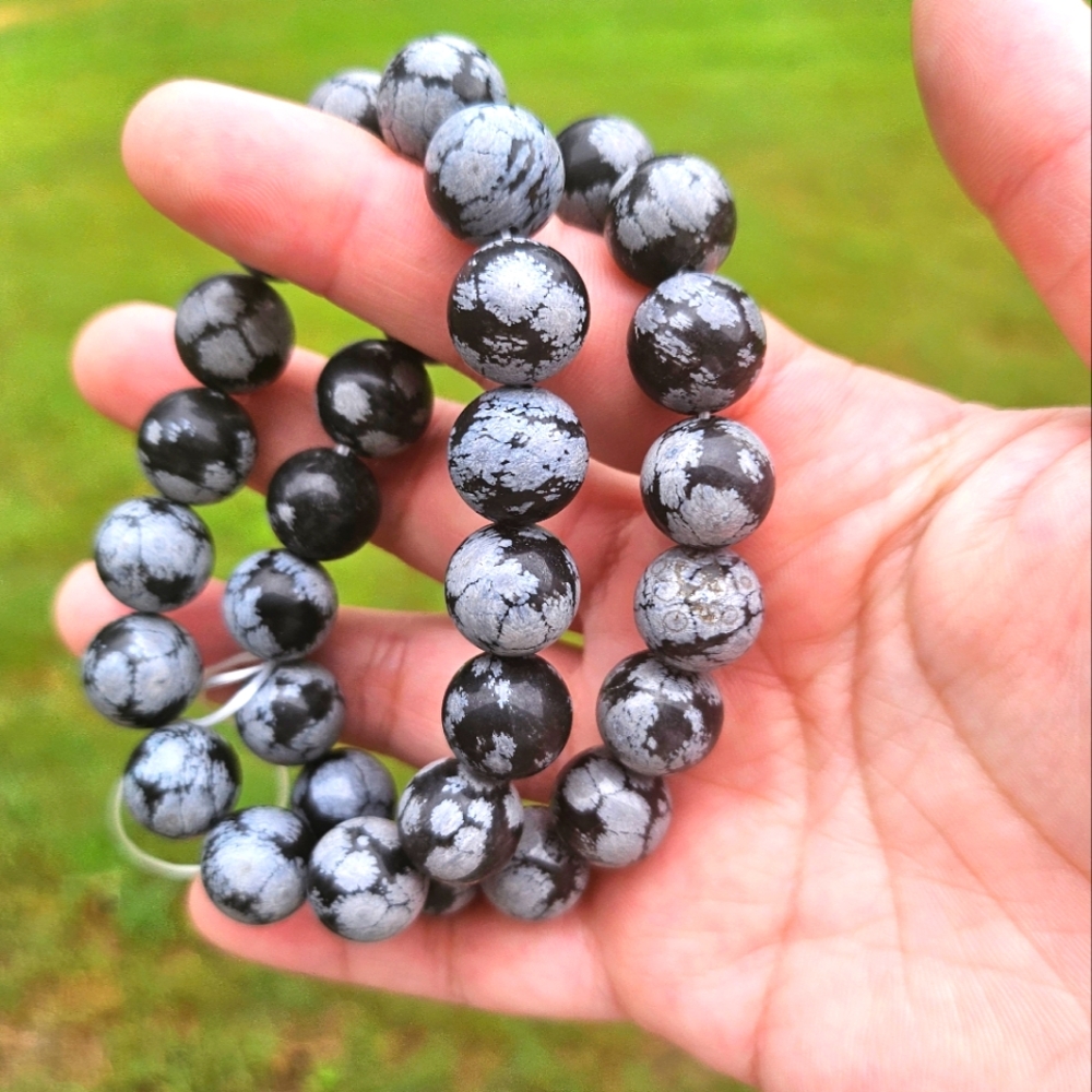 snowflake obsidian bracelet